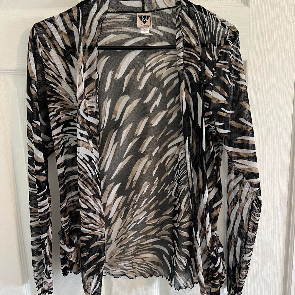 Brown Black and White Patterned Wrap
